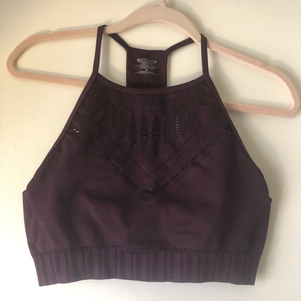 Athleta Burgundy Crop Top - Picture 3 of 6
